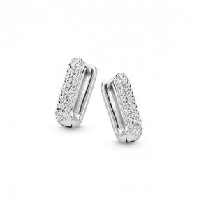Croles carres en argent et Oxydes similaire