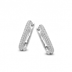 Croles carres en argent et Oxydes similaire