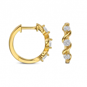 Créoles en argent plaqué or jaune et en complément