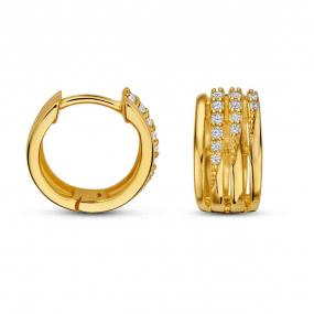 Créoles en argent plaqué or jaune et en complément