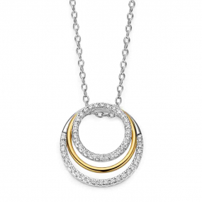 Collier ovale bicolore en argent - Oxydes - Naiomy 