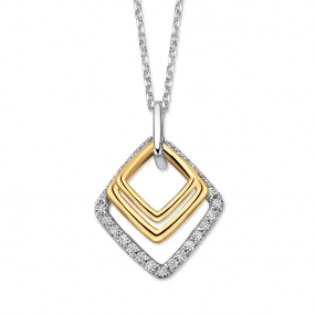 Collier bicolore en argent en forme de similaire