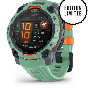 Garmin Instinct 3  AMOLED 45 mm - Vert d'eau - bracelet vert d'eau