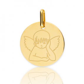 Mdaille Ange Or Blanc 15 mm Tufouma - XR1516