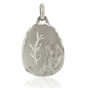 Mdaille Vierge  l'Enfant Augis en Or Blanc  Sarah G2643X0000
