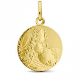 Mdaille Vierge  l'Enfant Augis Fleurie