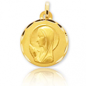 Médaille Vierge fille Largeur 14mm Pendentif Argent Loi de 21mm 925m laser 