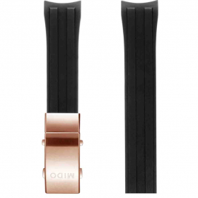 Bracelet caoutchouc noir 22mm  similaire