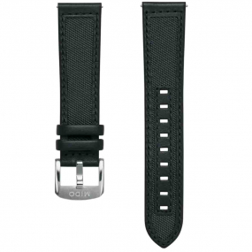 Bracelet Ocean Star 39 tissu et cuir noir 20mm