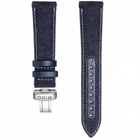 Bracelet tissu bleu 21mm