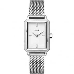 Montre Cluse Fluette Mesh White - Silver Color