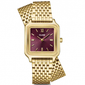 Montre Cluse Gracieuse Watch Double Steel - Wine - Gold Colour 