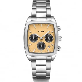Montre Cluse Quartaut Chrono Watch Steel - Yellow and Grey - Silver Colour 
