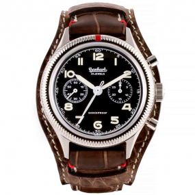 Montre Hanhart 417 ES - 39mm - Steve Mc. Croco Marron Ebne