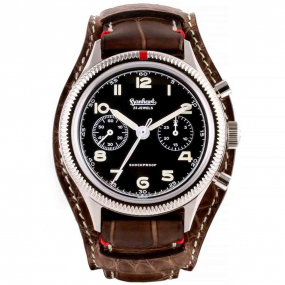 Montre Hanhart 417 ES - 42mm - Steve Mc. Croco Marron Ebne