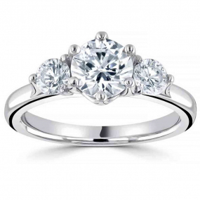 Monture bague or et diamant trilogie