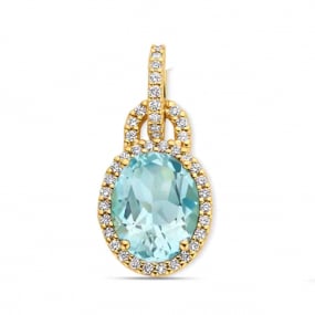 pendentif Aigue marine et diamants similaire