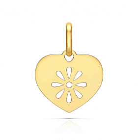 Pendentif Coeur avec Fleur