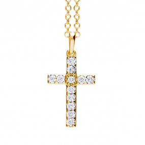 Pendentif croix diamants One More