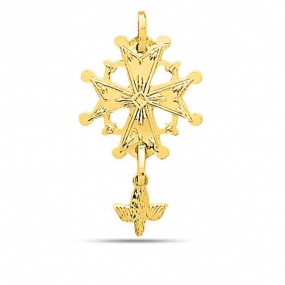 Pendentif croix huguenote en or jaune