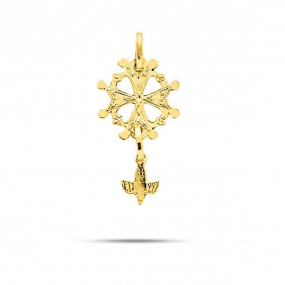 Pendentif croix huguenote en or jaune