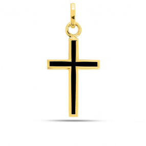 Pendentif Croix noir laqu similaire