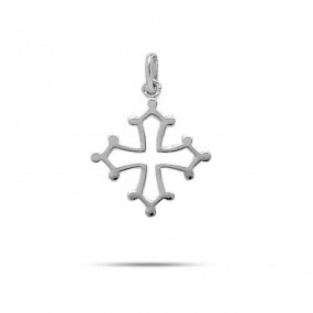 Pendentif croix occitane en or blanc similaire