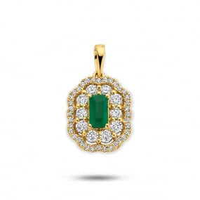 pendentif Emeraude et diamants