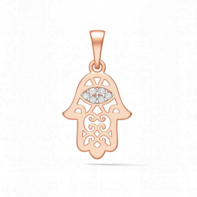 Pendentif Main de Fatma filigrane et Oxyde