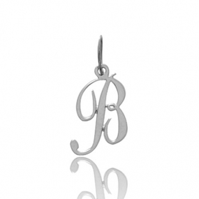 Pendentif or Blanc Initiale B