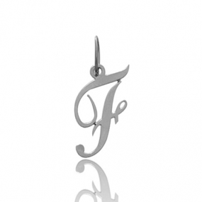 Pendentif or Blanc Initiale F