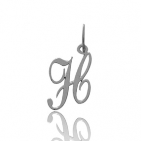 Pendentif or Blanc Initiale H
