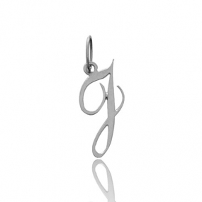 Pendentif or Blanc Initiale J