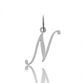 Pendentif or Blanc Initiale N