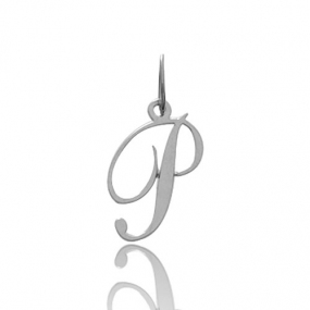 Pendentif or Blanc Initiale P