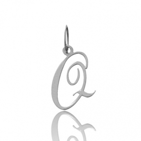 Pendentif or Blanc Initiale Q