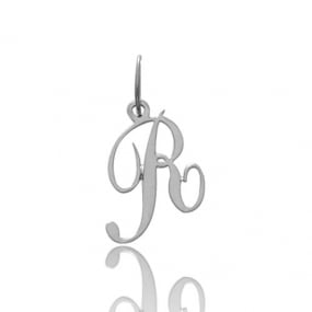 Pendentif or Blanc Initiale R