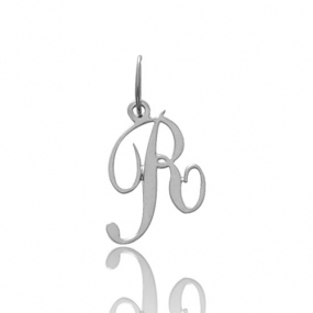 Pendentif or Blanc Initiale R