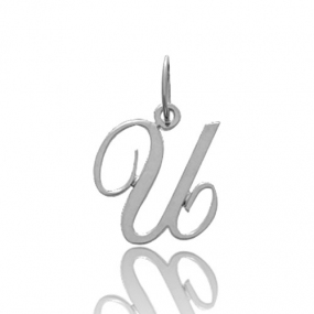Pendentif or Blanc Initiale U