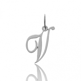Pendentif or Blanc Initiale V