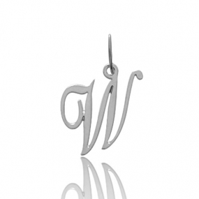Pendentif or Blanc Initiale W