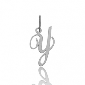 Pendentif or Blanc Initiale Y