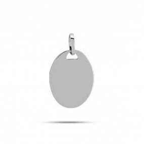 Pendentif or blanc ovale similaire
