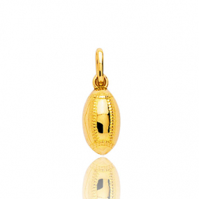 Pendentif or jaune ballon de rugby