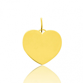 Pendentif or jaune coeur arrondi 