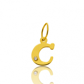 Pendentif or Jaune et diamant 0,01ct