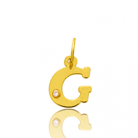 Pendentif or Jaune et diamant 0,01ct similaire