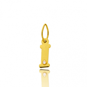 Pendentif or Jaune et diamant 0,01ct Initiale I