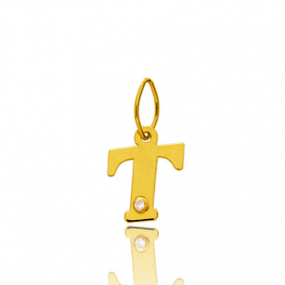 Pendentif or Jaune et diamant 0,01ct similaire