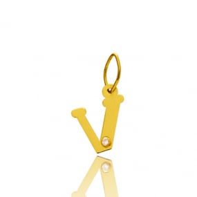 Pendentif or Jaune et diamant 0,01ct similaire